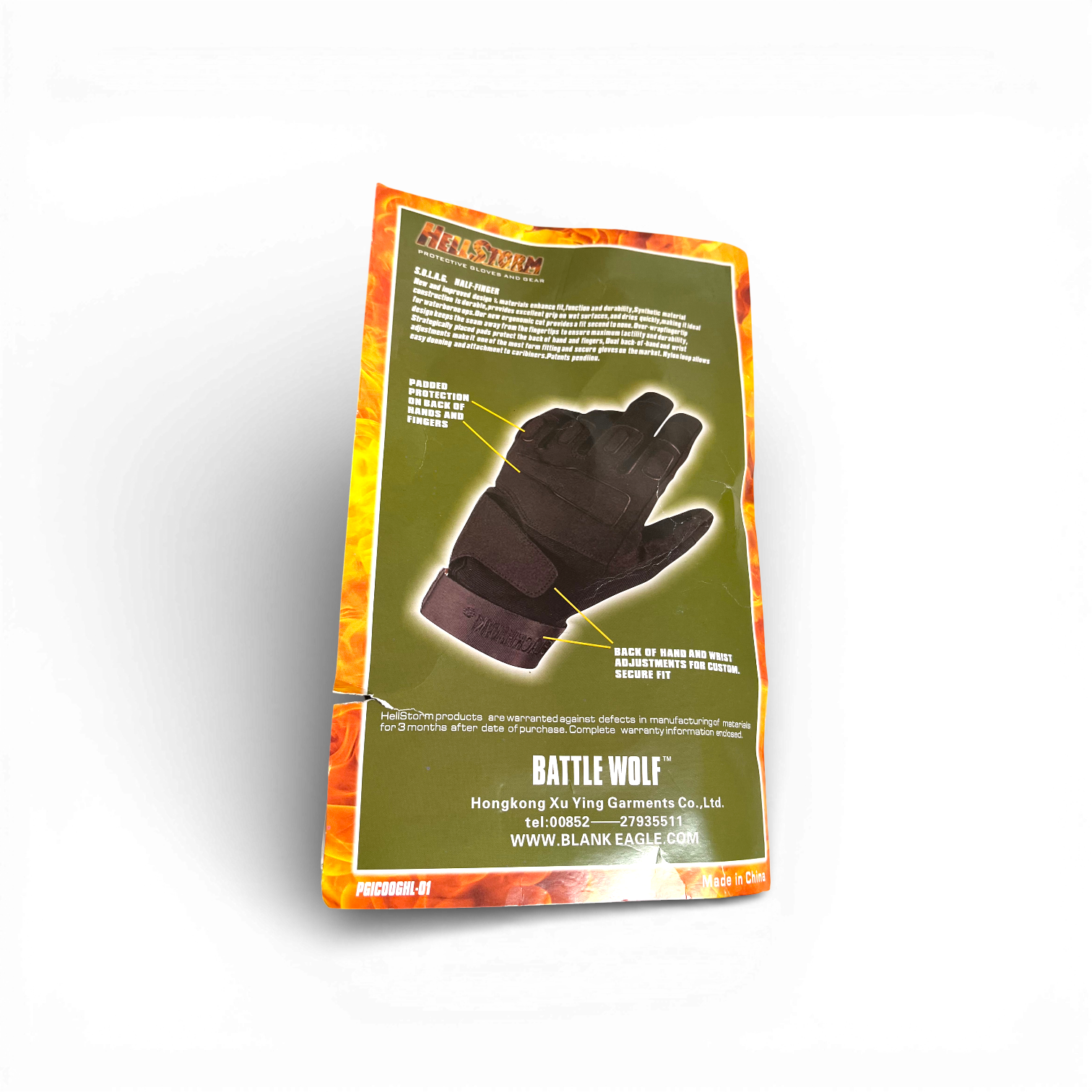 Gants Tactiques de Protection HellStorm par Battle Wolf – Vert Olive - Image 2