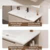 Ensemble Meuble de Salle de Bain Suspendu 70 cm avec Vasque en Céramique et Armoire de Toilette à Miroir