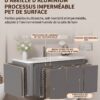Ensemble Meuble de Salle de Bain Suspendu 70 cm Gris avec Armoire Miroir Intelligente Entièrement Fermée et Vasque en Céramique Intégrée