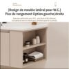 Ensemble Meuble de Salle de Bain Suspendu 70 cm avec Vasque en Céramique et Armoire de Toilette à Miroir
