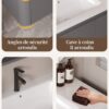Ensemble Meuble de Salle de Bain Suspendu 70 cm Gris avec Armoire Miroir Intelligente Entièrement Fermée et Vasque en Céramique Intégrée