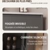 Ensemble Meuble de Salle de Bain Suspendu 70 cm Gris avec Armoire Miroir Intelligente Entièrement Fermée et Vasque en Céramique Intégrée