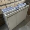 Ensemble Meuble de Salle de Bain Suspendu avec Lavabo et Miroir - Modèle 2032 (Kaki)
