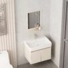 Ensemble Meuble de Salle de Bain Suspendu avec Lavabo et Miroir - Modèle 2032 (Kaki)