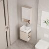 Ensemble Meuble Lave-Mains Suspendu Ultra-Compact avec Armoire de Toilette - Modèle 2032 (Kaki)