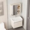 Ensemble Meuble de Salle de Bain Suspendu avec Armoire de Toilette et Lavabo - Modèle 2032 (Kaki)