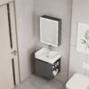 Ensemble Meuble de Salle de Bain Suspendu avec Armoire Miroir LED - Modèle 2031 (Gris Foncé)