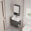 Ensemble Meuble de Salle de Bain Suspendu Compact avec Armoire Miroir - Modèle 2031 (Gris Foncé)