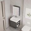 Ensemble Meuble de Salle de Bain Suspendu avec Armoire Miroir LED - Modèle 2031 (Gris Foncé)