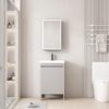 Pack Ensemble Meuble de Salle de Bain Compact sur Pieds avec Armoire de Toilette LED - 50 cm (Gris)